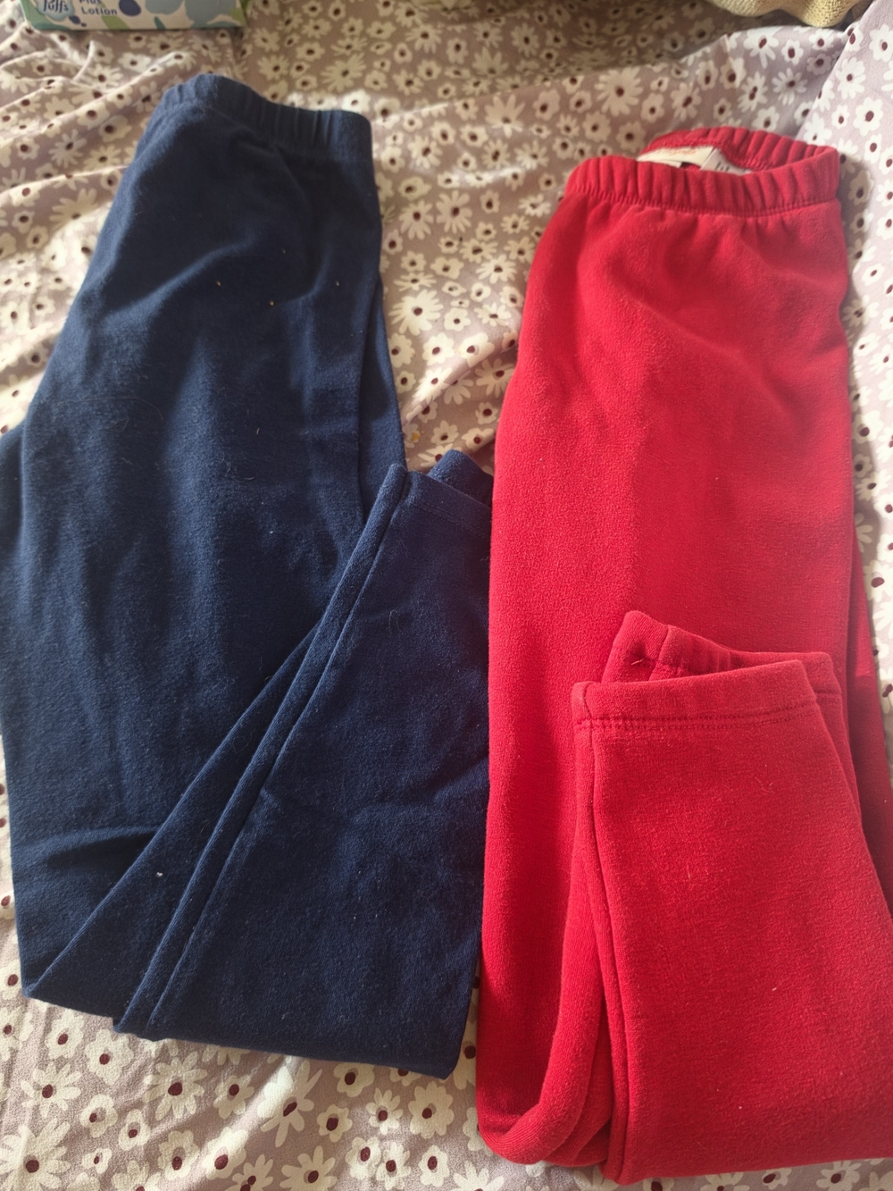 Kids Fleece Bottoms - Navy and Red